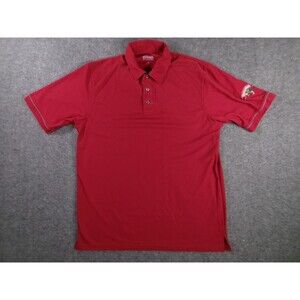Hannaford Polo Shirt Mens Medium Red Employee Uniform Embroidered Classic